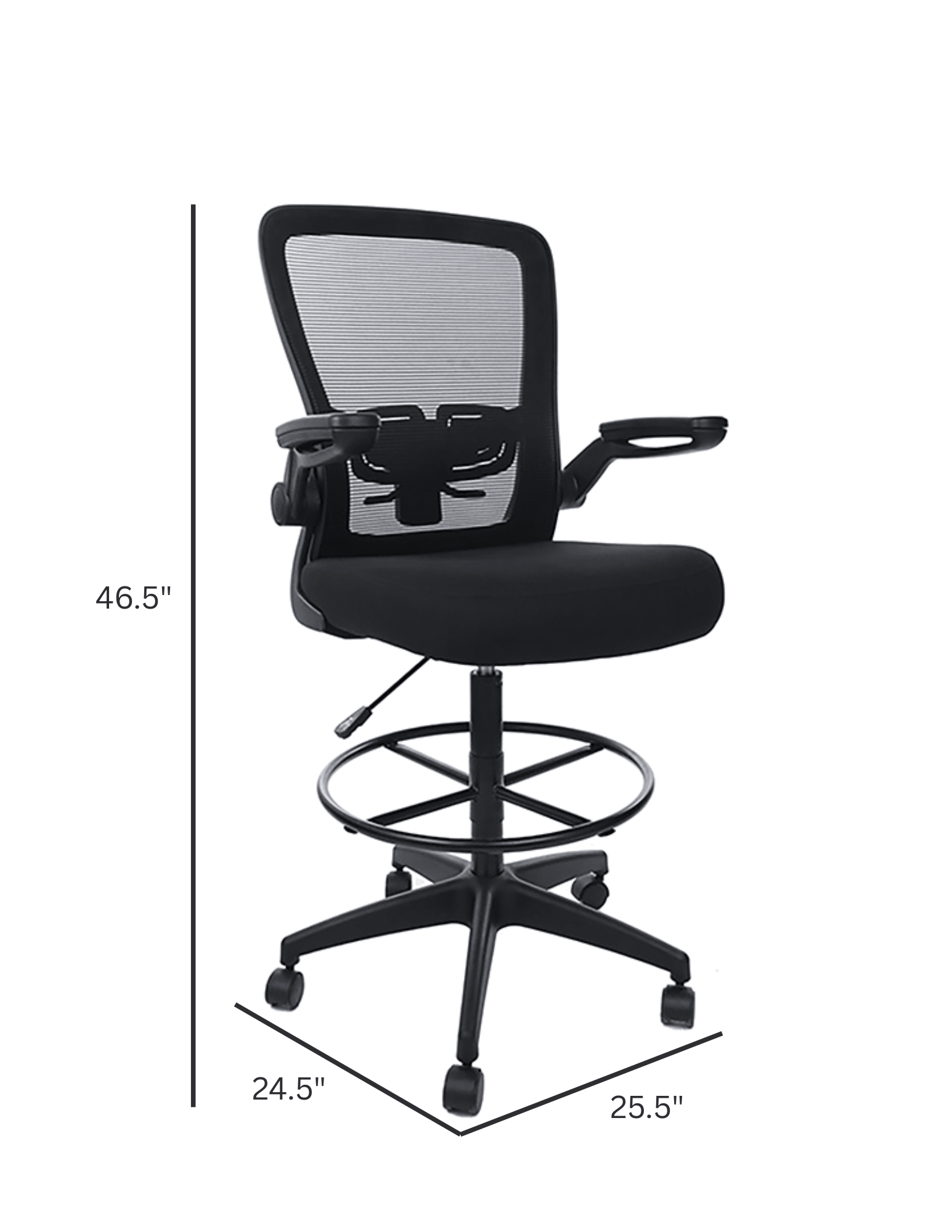 Mesh Back Flip Arm Drafting Stool