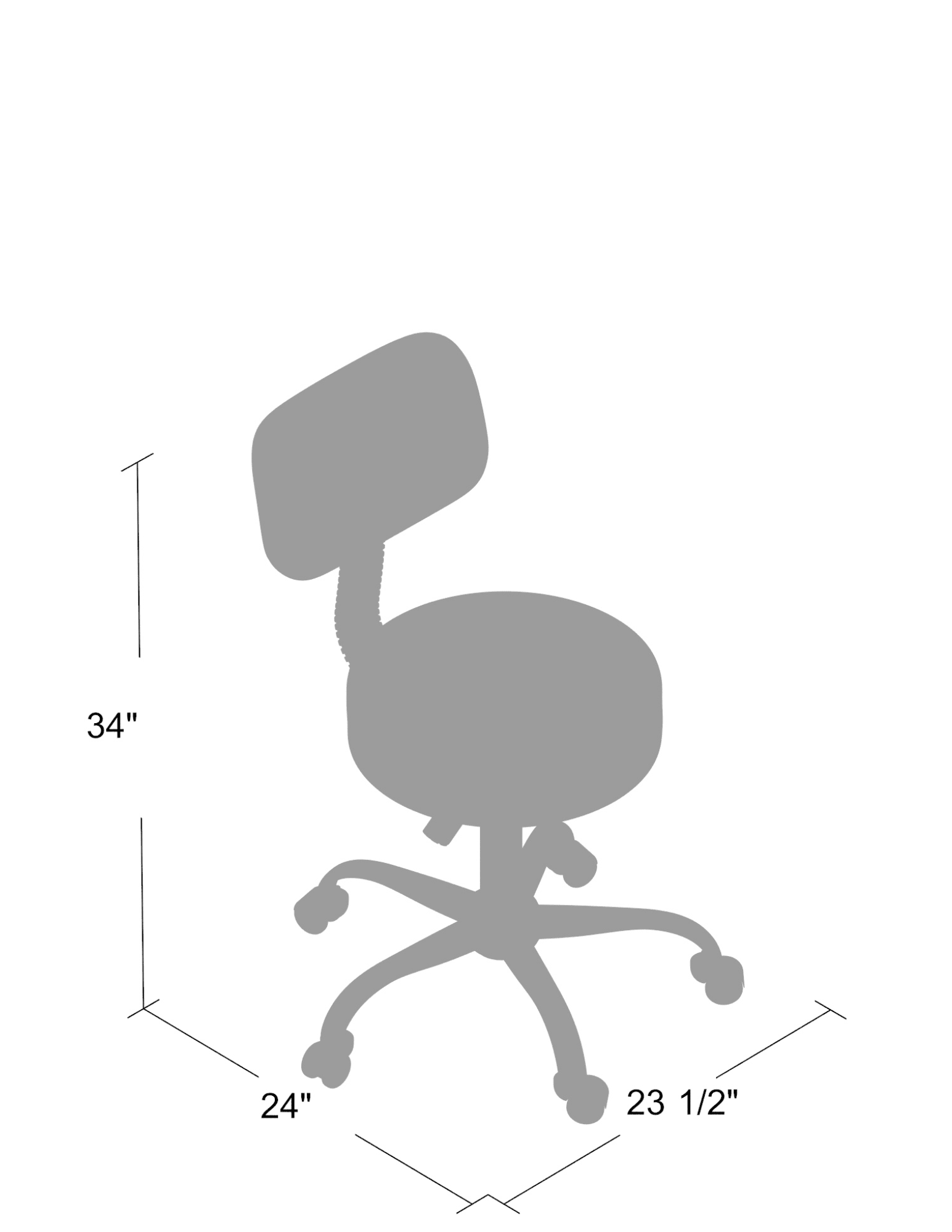 Boss Beige Caressoft Medical Stool W/ Back Cushion