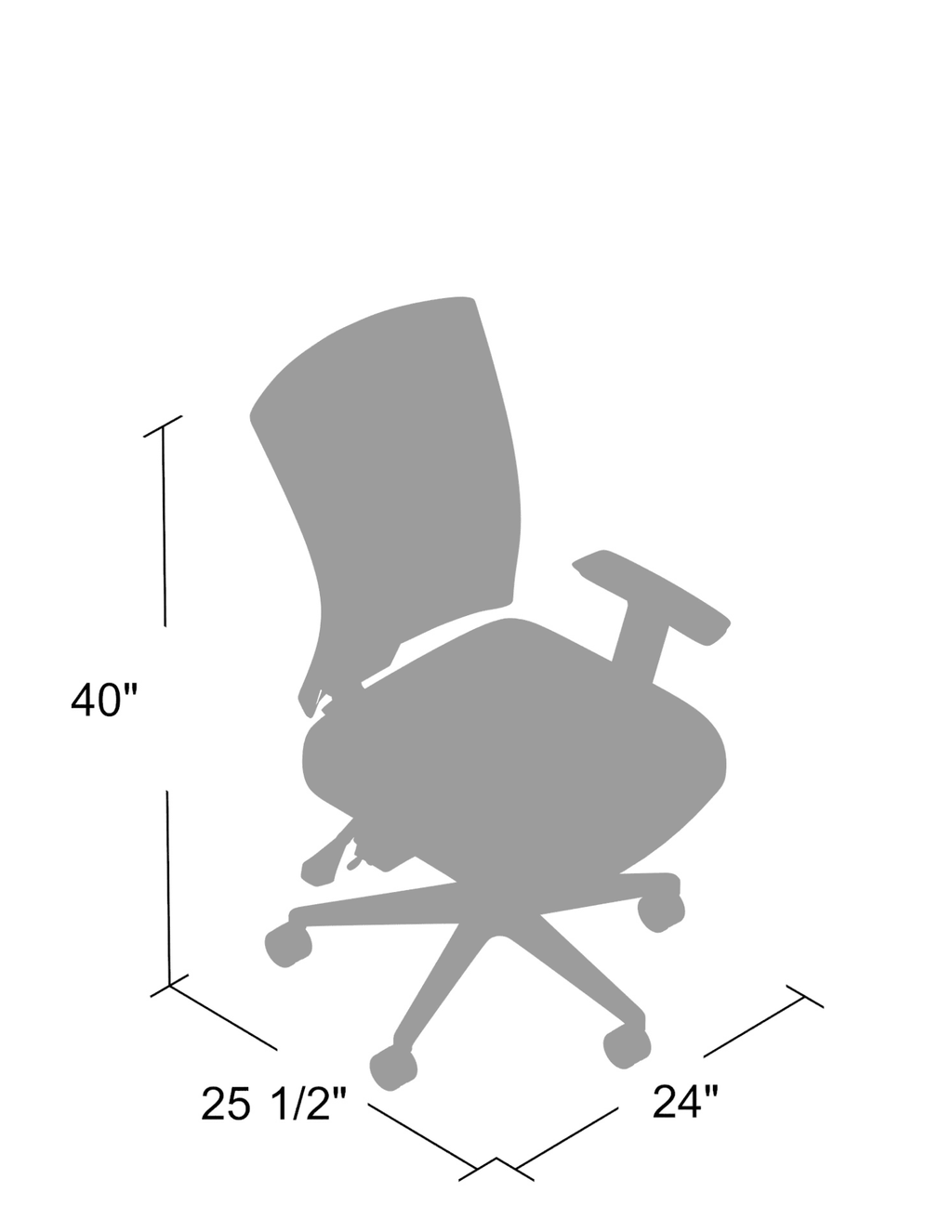 Mesh Back 3 paddle Task Chair with Seat Slider
