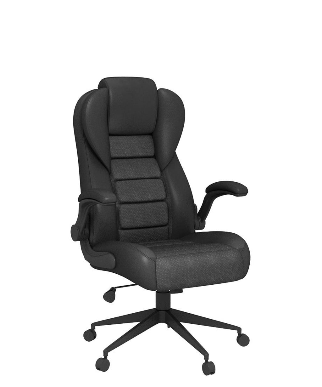 Executive High Back Caressoftplus Vinyl Flip Arm Chair