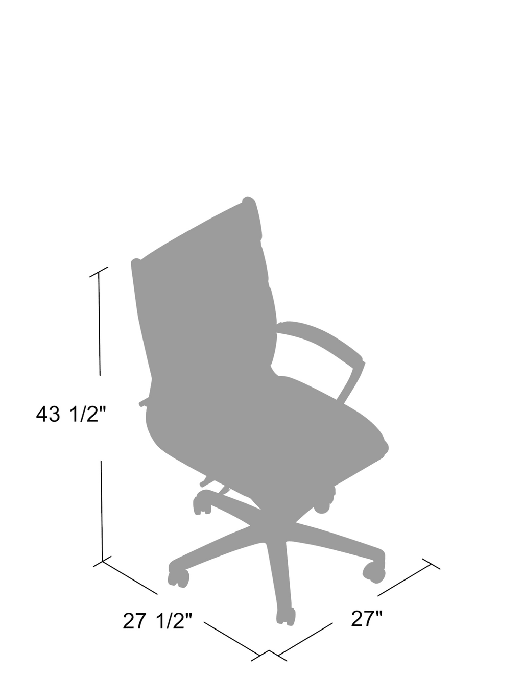 Executive Caressoftplus Vinyl Chair with Metal Chrome Finish