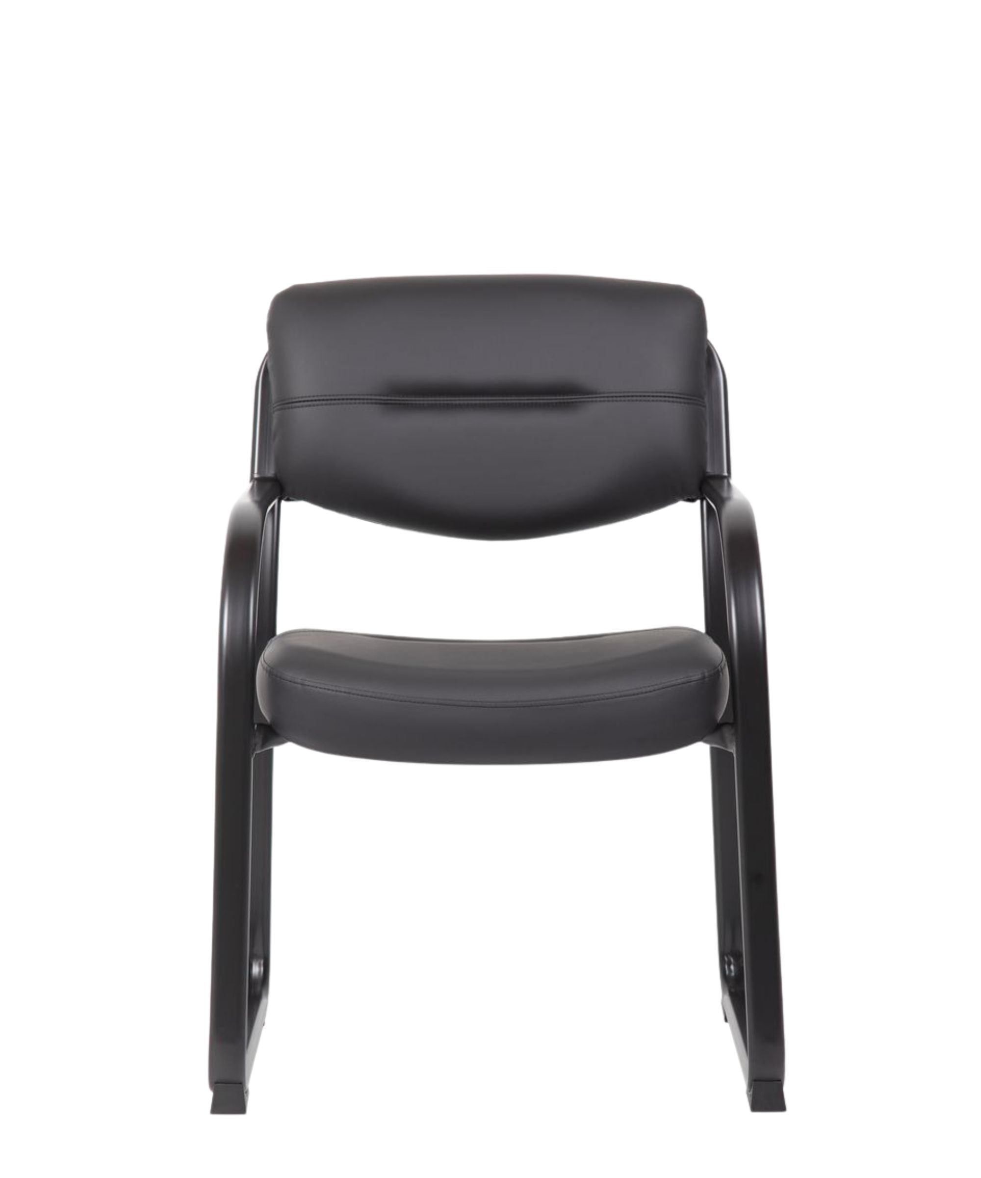 Leather Sled Base Side Chair W/ Arms
