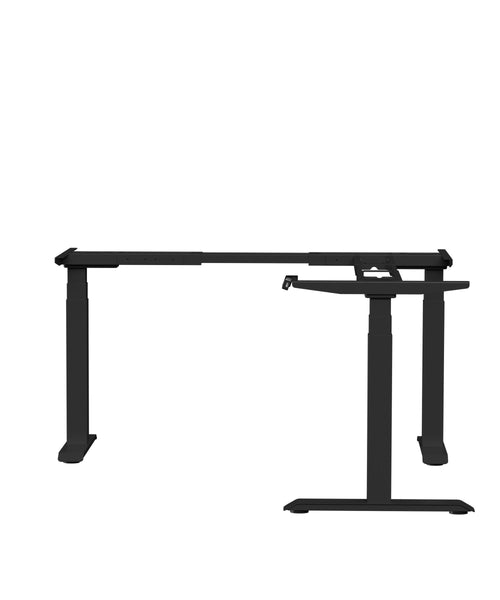 Black 3 Stage Three Motor Adjustable Height L-Shaped Base