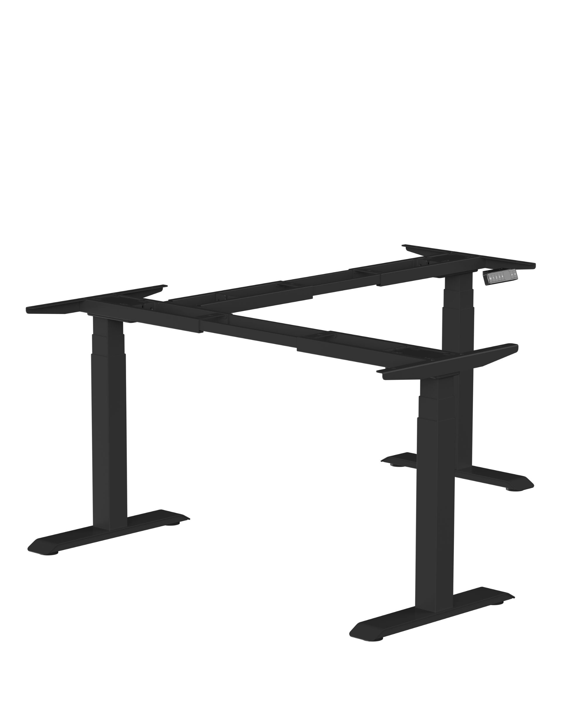 Black 3 Stage Three Motor Adjustable Height L-Shaped Base